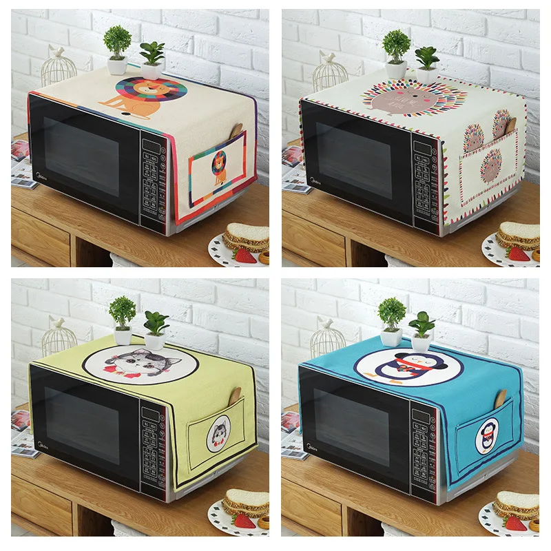 

Cute Cartoon Microwave Oven Cover Kitchen Oven fang you zhao Refrigerator Cover Single Door Dustproof Cover Microwave Oven Cover