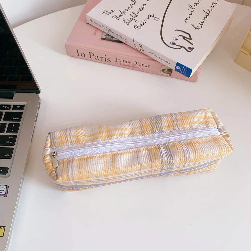 Sweet And Lovely Plaid Pattern Pencil Case Kawaii Pencil Bag Funny Pencilcase Cartoon Students School Supplies Cute Stationery Sweet And Lovely Plaid Pattern Pencil Case Kawaii Pencil Bag Funny Pencilcase Cartoon Students School Supplies Cute Stationery