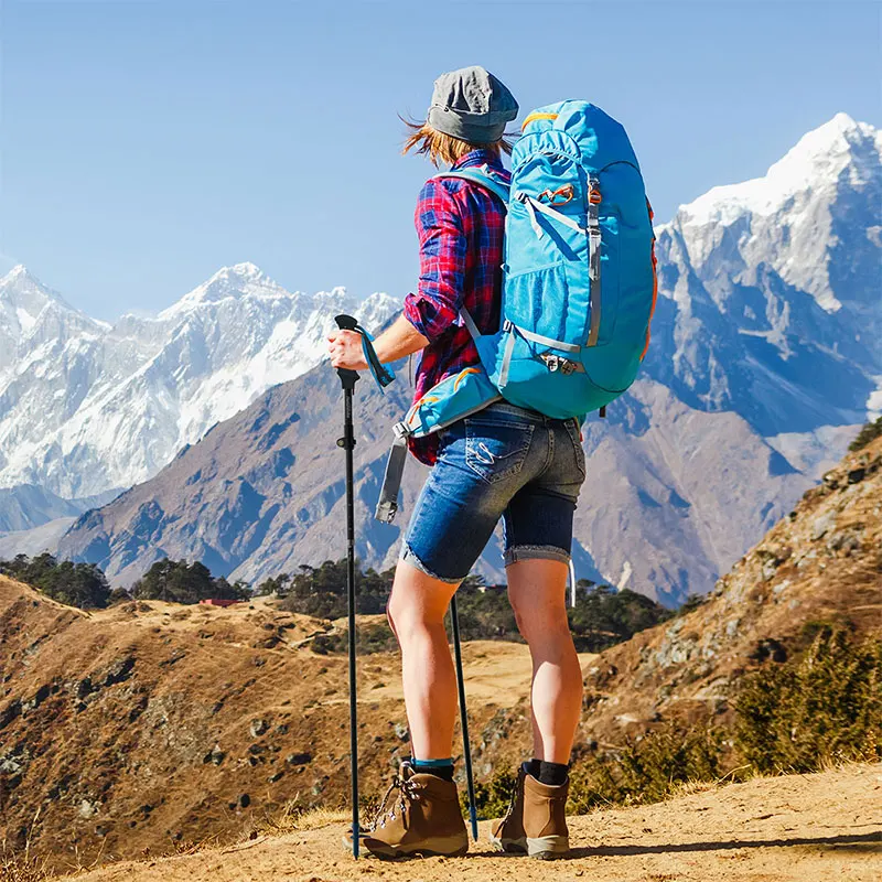 Naturehike Carbon Fibre Trekking Pole 5-Section Foldable 34cm Adjustable High Toughness Walking Stick Camping Hiking Equipment
