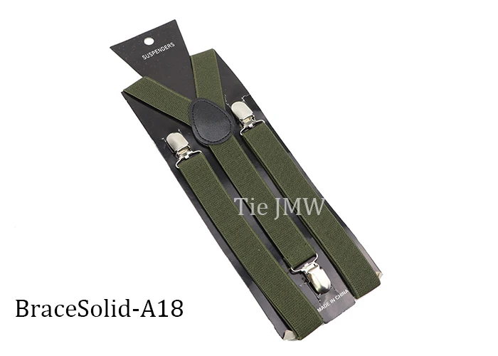 Solid Color Elastic Leather Suspenders Braces Men Women Black Blue Red Adjustable Straps For Wedding Suit Skirt Accessories Gift