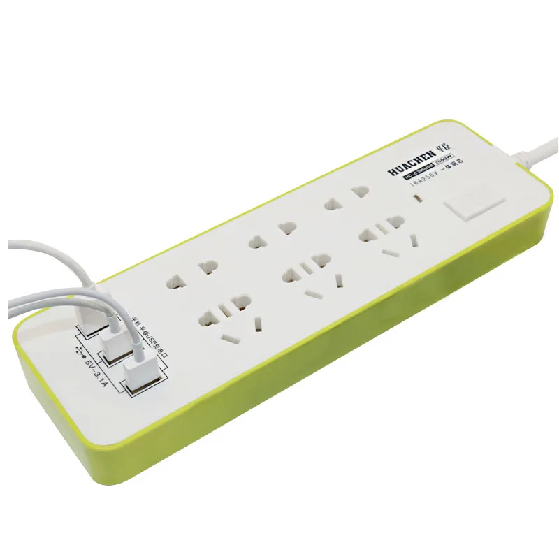 

Smart USB power strip AU PLUG Multi-function socket 6AC Output 3USB 5V3.1A 250V 1.8M long