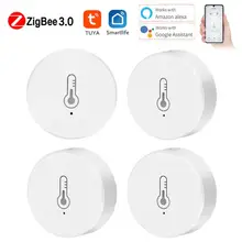 

Tuya ZigBee Temperature Sensor Humidity Sensor Indoor Smart Life Remote Control Support Alexa Google Home Security Powered