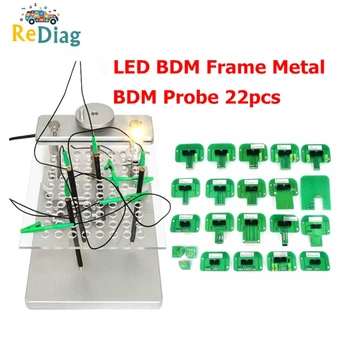 

Assistant Aluminum Alloy Stand Works BDM100/KESS/KTAG/KTM With ECU Tool LED BDM FRAME 22 Adapters With 4pcs Probe Mesh