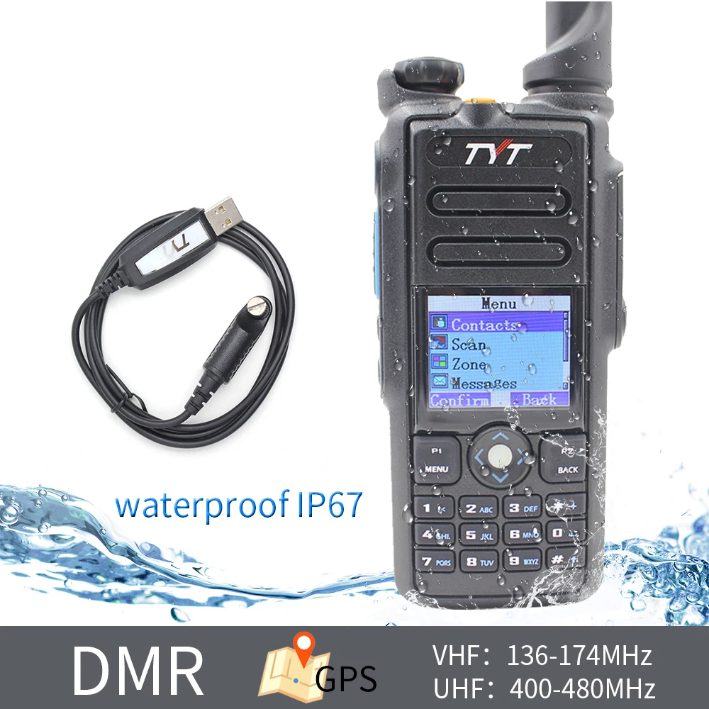TYT MD- 136-174 МГц 400-480 МГц двухдиапазонный DMR радио высокое качество трансивер IP67 водонепроницаемая цифровая рация