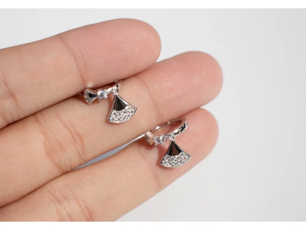Серьги из стерлингового серебра 925 пробы, модные циркониевые серьги с короткой подвеской, серьги-капельки, ушные серьги с застежкой, милые трендовые серьги для девушек