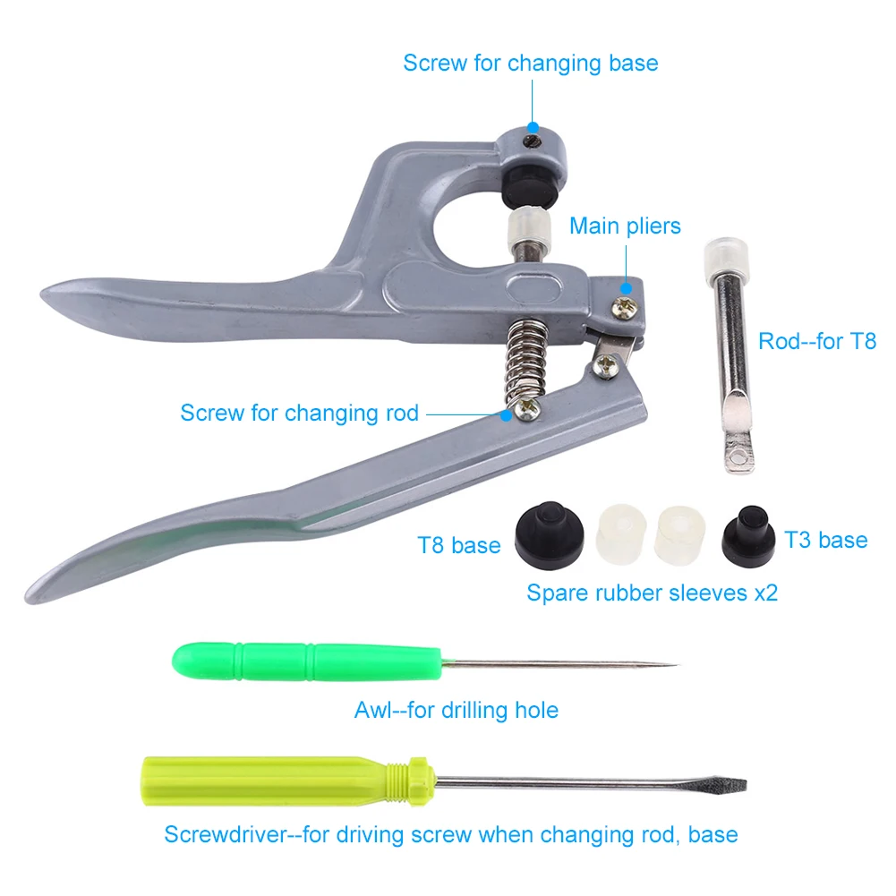 Новинка 350 шт. T5 Размер защелкивающаяся застежка кнопка нажмите комплект ниппеля AU POST Ress шпилька ткань металлический пресс плоскогубцы