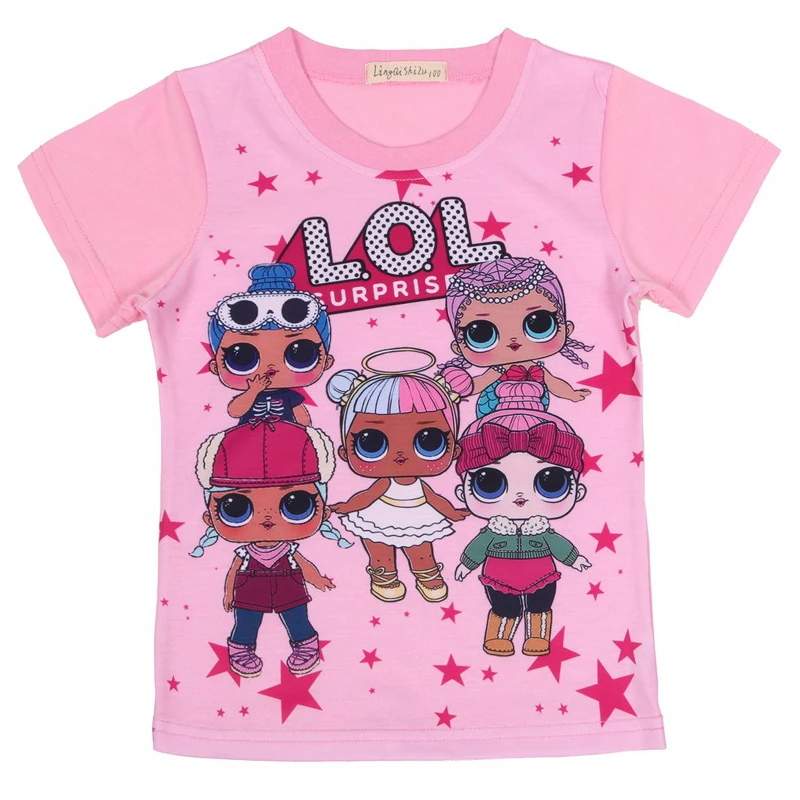 Летние топы для девочек, футболка для девочек с мультяшным принтом одежда для малышей Повседневная хлопковая футболка с короткими рукавами для девочек