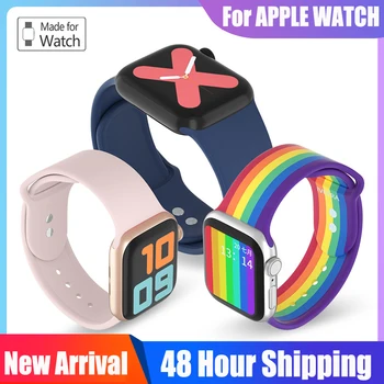 

Soft Silicone TPU Band For Apple Watch Series 6 SE 5 4 3 2 1 44MM 40MM Rubber Watchband Strap For IWatch 4/5/6/3/2/SE 42MM 38MM