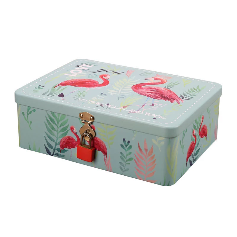 Коробка для хранения женских косметических инструментов винтажная жестяная