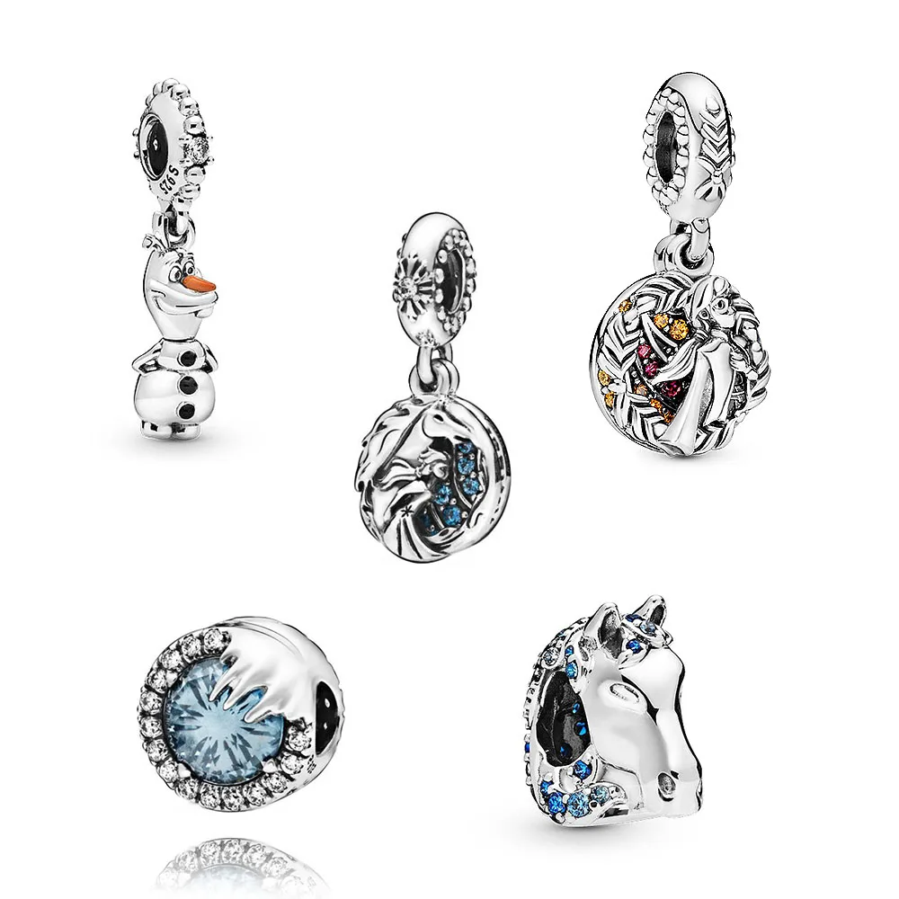 

2019 Winter New 925 Sterling Silver Beads Freeze Olaf Dangle Charms fit Original Pandora Bracelets Women DIY Jewelry