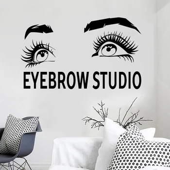 

Eyebrow Studio Wall Decals Window Vinyl Wall Stickers Beauty Salon Wall Decor Woman Beauty Eyelash Beauty Studio Art Mural LL413