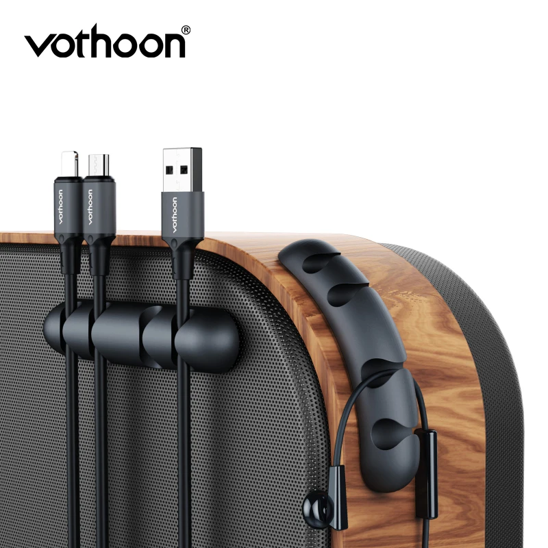 Органайзер для кабеля votoon силиконовый usb-кабель для намотки гибкого кабеля зажимы для управления кабелем держатель для мыши наушники - изображение