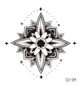 CD-134 1 лист Для женщин сексуальные Руку поддельные тату серьги Henna Mandala цветок временные татуировки для девочек Красота Флора водостойкие татуировки индийские мехенди - Цвет: CD-134