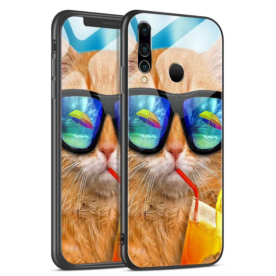 H113 Для Huawei NOVA 2 3 4 звездный узор из закаленного стекла Жесткий Чехол для Nova2 полная Защита задняя крышка Nova3 4 ТПУ ударопрочный корпус - Цвет: H113