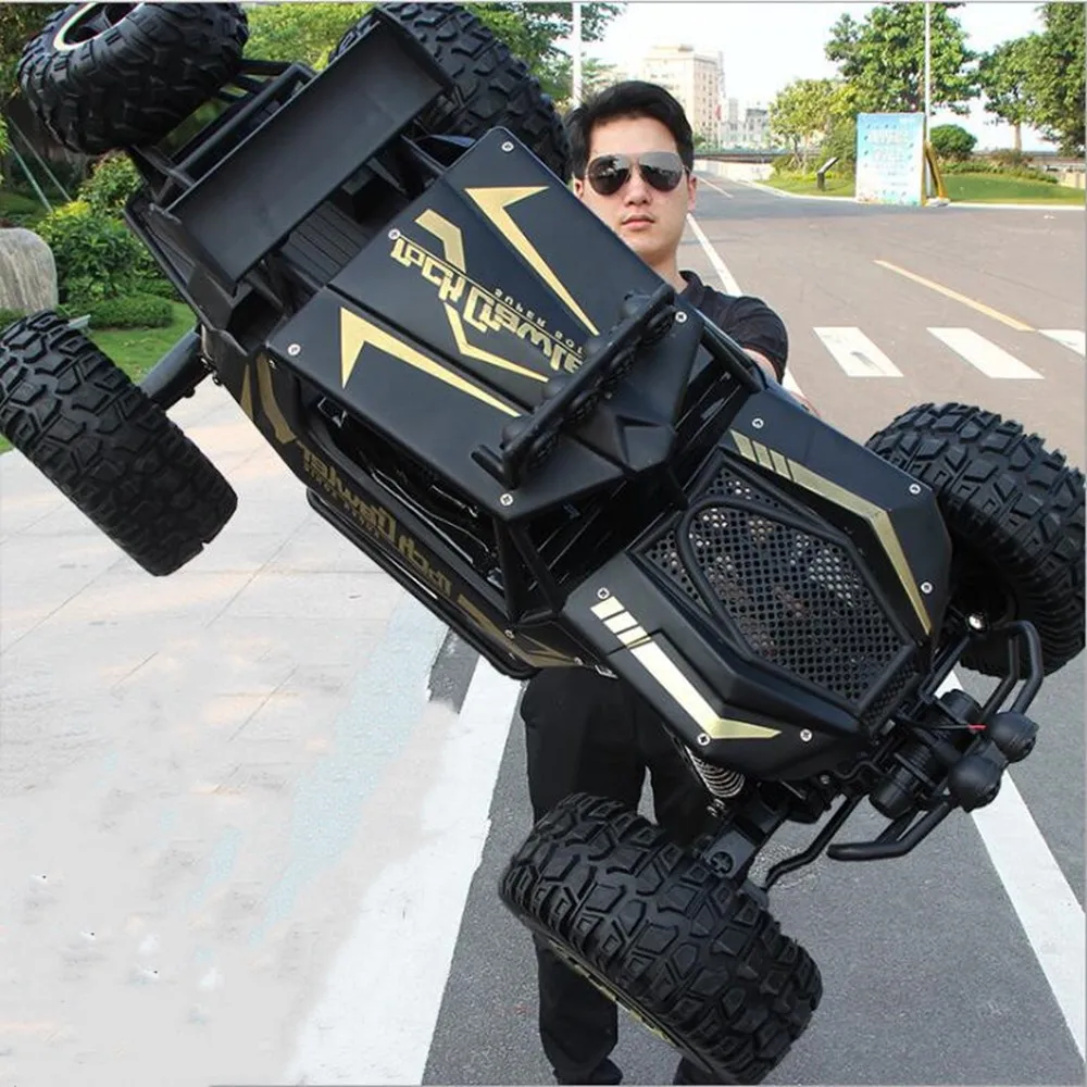 Alloy black 1:8 50 см ультра-большой Радиоуправляемый автомобиль 4x4 4WD 2,4 г высокая скорость Bigfoot пульт дистанционного управления багги Грузовик скалолазание внедорожник джипы Подарочные игрушки - Цвет: Alloy black