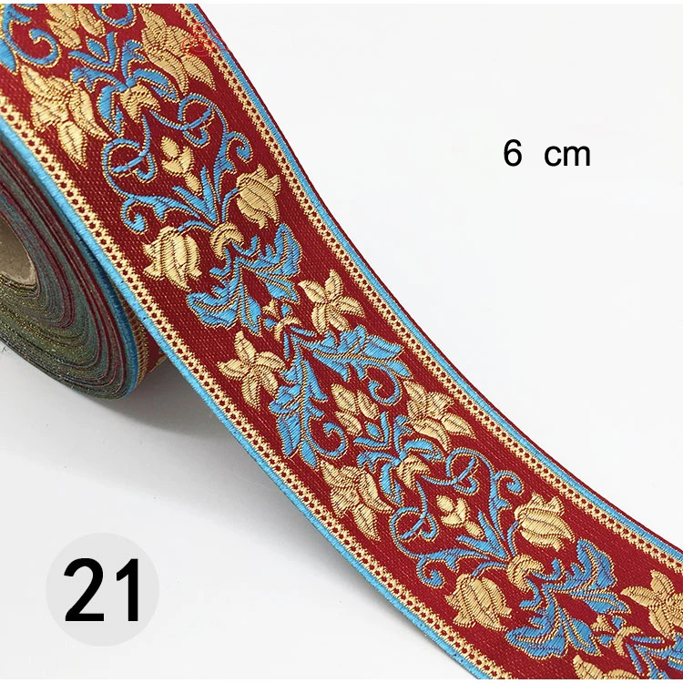 1M Ethnic Embroidered Jacquard Ribbons Trim DIY For Decoration Handcraft Apparel Sewing Headwear Lace Fabric HB165 - Цвет: 21