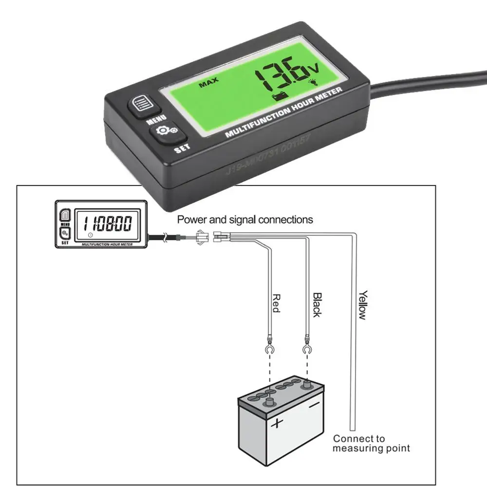 Цифровой индукционный счетчик для бензинового двигателя Тахометр мотоцикла