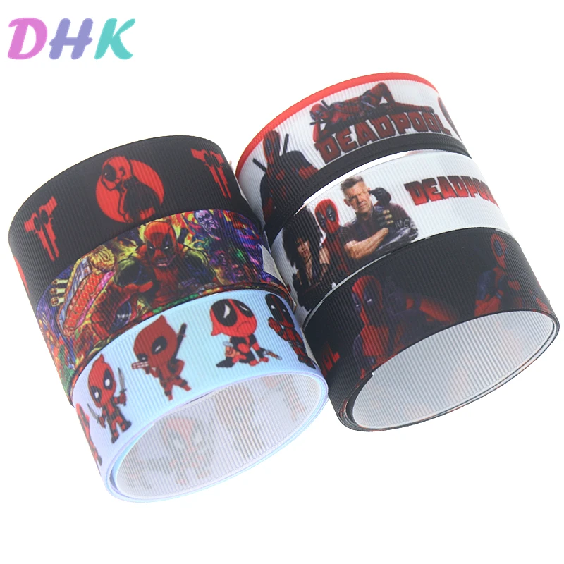 DHK 5 ярдов герой напечатанный Grosgrain ленточный аксессуар Hairbow головной убор украшение «сделай сам» оптом OEM C1738