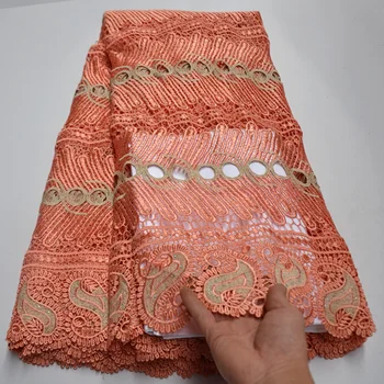 

2020 Latest Guipure Lace Cord Lace Embroiderey French African Cord Lace Fabric High Quality Nigeria Lace Fabric For Wedding T526