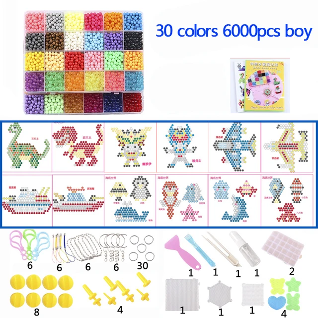 Water Mist DIY Magic Beads Toys For Children Animal Molds Hand Making Puzzle Kids Educational Toys Spell Replenish Beans 2