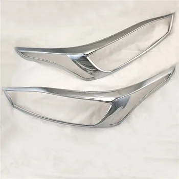 

Chrome Headlight Cover Trim For Toyota Yaris 2013 2014 2015 2016 Head Lamps Shell Frame Decoration Car Accessories