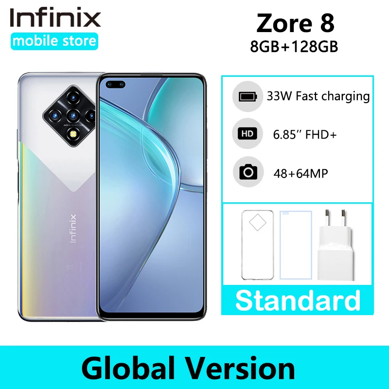 Глобальная версия Infinix Zero 8 ГБ 128 мобильный телефон 6 85 'ɿHD 90 Гц полный экран