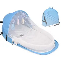 Противомоскитная сетка для защиты от солнца, дышащая корзина для сна для младенцев, переносная кровать с игрушкой для ребенка, складная