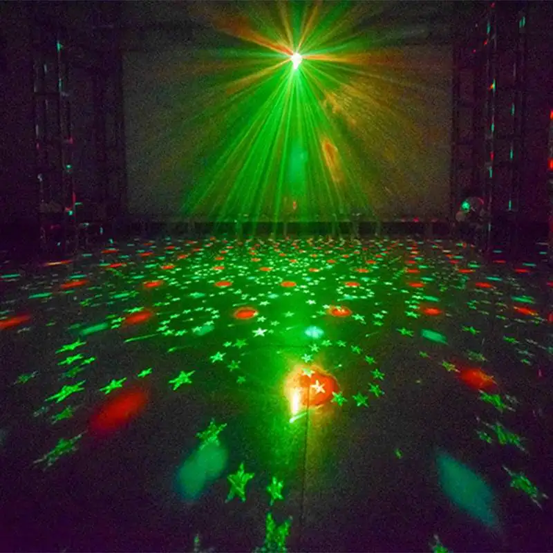 Skup 60 wzór aktywowany dźwiękiem kula dyskotekowa oświetlenie imprezowe światło stroboskopowe 18W światła led rgb na boże narodzenie strona główna KTV pokaz weselny