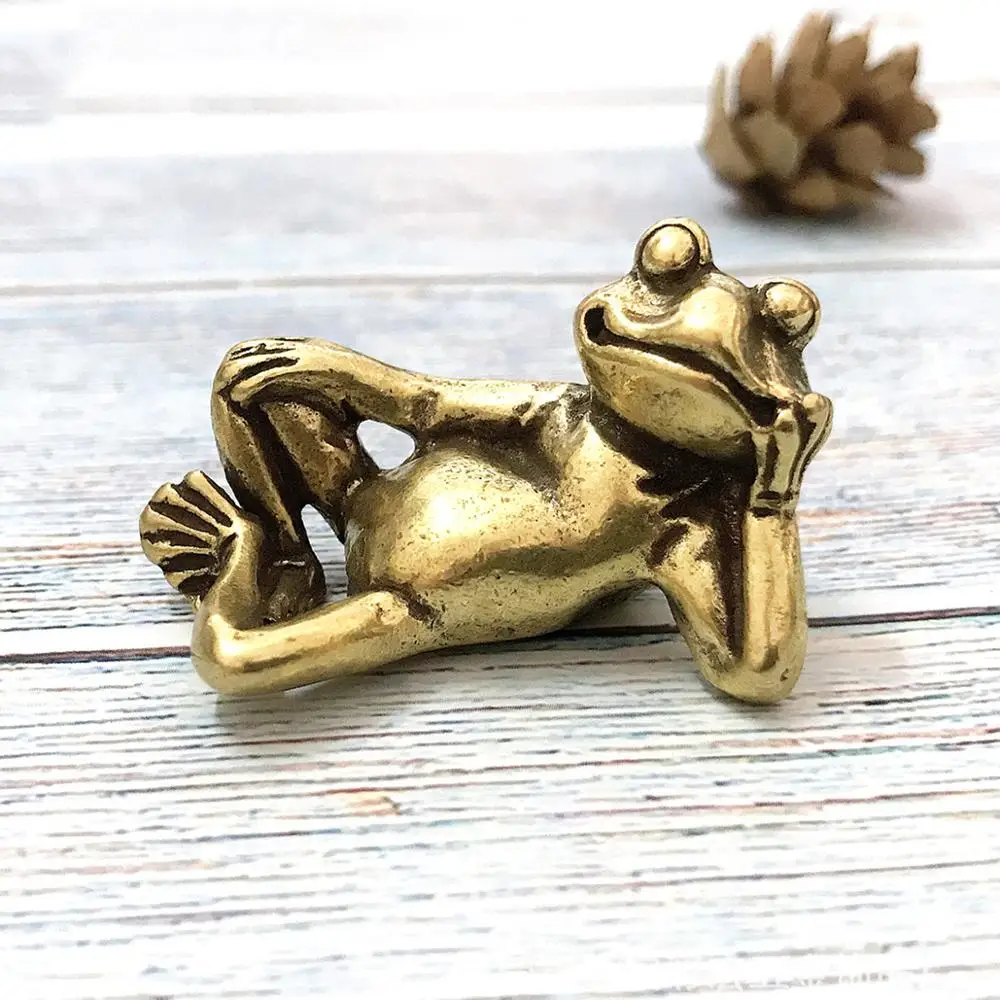 Brass Animal Frog Statue Desk Ornament Office Decoration Desk Frog Lucky Brass Aliexpress