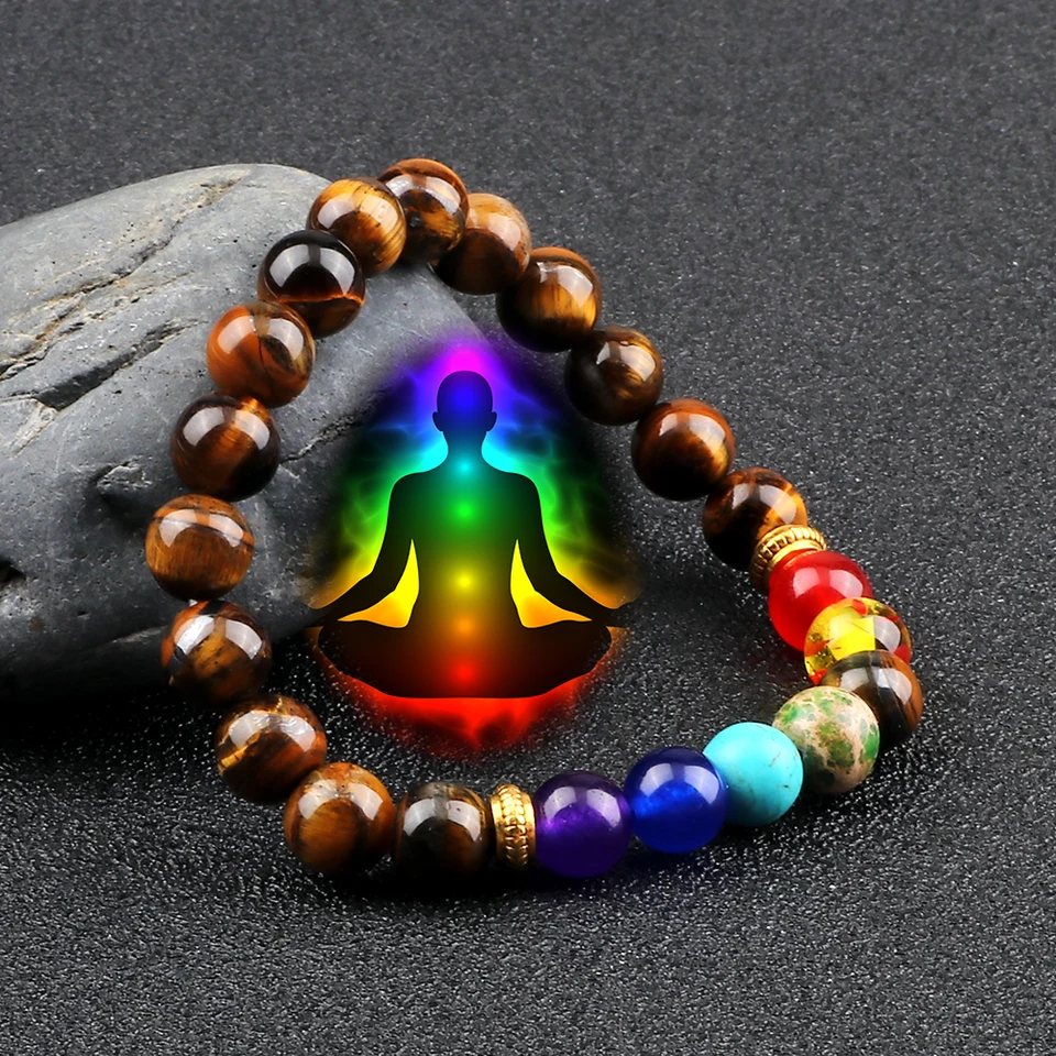 Albero Della Vita Bracciale 7 Chakra Con Pietre Naturali - Gioiello Per Guarigione, Reiki, Ansia, Regalo Bracciale Perline 7 Chakra Regalo - Foto 2
