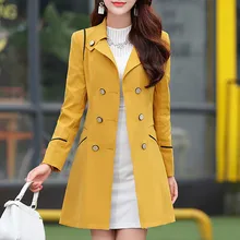 Женское офисное Формальное пальто, теплое длинное пальто размера плюс, женское приталенное пальто с отворотом, осенняя зимняя Длинная Верхняя одежда#1029g30