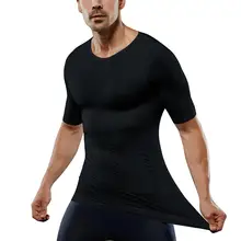 Профессиональный Мужской термо нейлон для похудения Shaper футболка Cincher Body Shaper Мужчины животик тренер нижнее белье топы