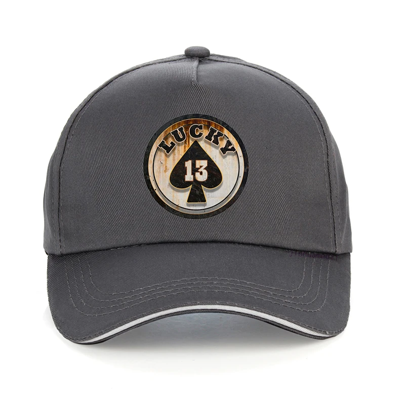 Летняя кепка с козырьком Lucky Number 13 бейсболка принтом покера регулируемые Snapback