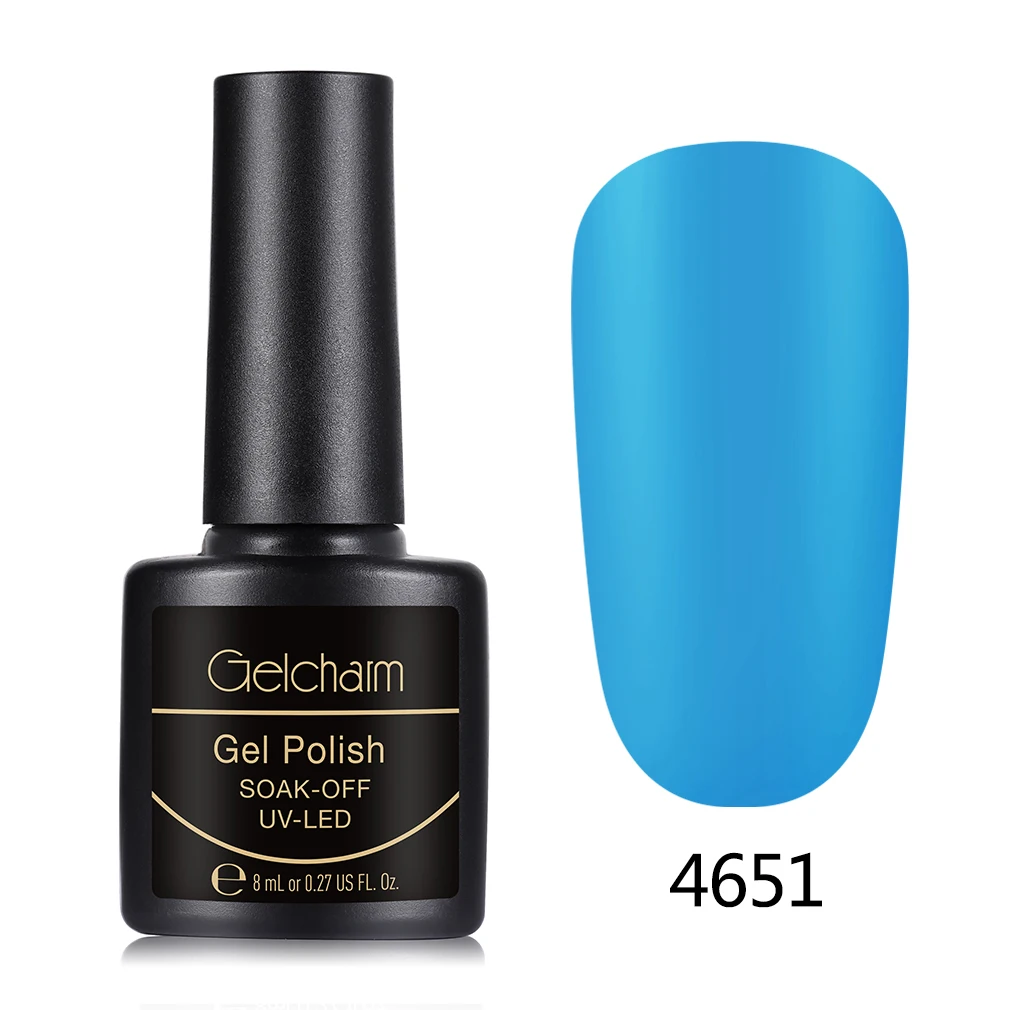 4651 Gelcharm 8 мл матовый эффект УФ-гель для ногтей Гель-лак one step без необходимы вещи наивысшего Базовое покрытие био-Гели Soak Off УФ гель-Лаки DIY гель лак для ногтей - Цвет: 4651