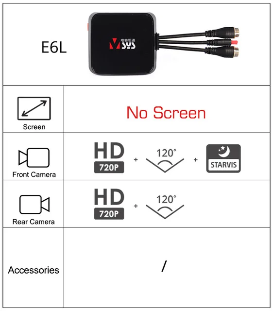 E6L E6 WiFi мотоциклетная камера STARVIS супер ночного видения скутер DVR мотоцикл тире камера Черный gps коробка - Название цвета: Черный