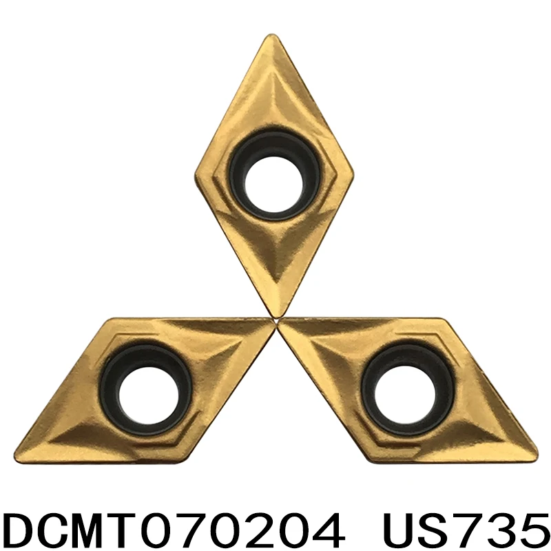 

10Pcs Internal Turning Tools DCMT070204 US735 Carbide inserts Lathe cutter Cutting Tool CNC Tools blade For steel parts