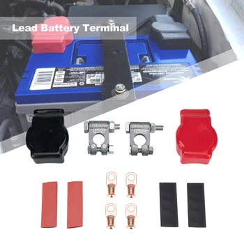 

Car Battery Terminal Clamp Clip Positive Negative Connector Heat Shrink Tubes Wire Terminals Insulated Cleaning Brush