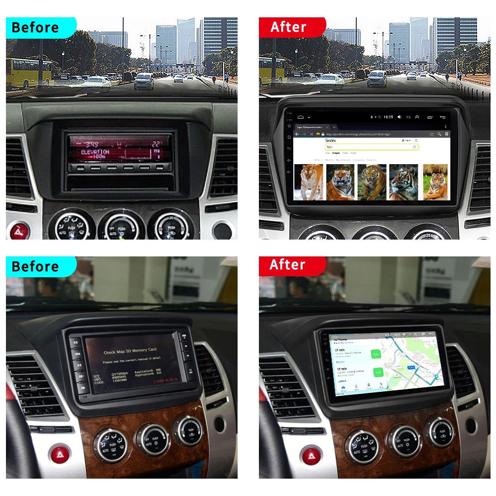 EKIY 9 ''ips Android 8,1 Автомагнитола мультимедиа 4G+ 64G для MITSUBISHI PAJERO Sport/L200/2006+ Triton/2008+ PAJERO 2010 gps