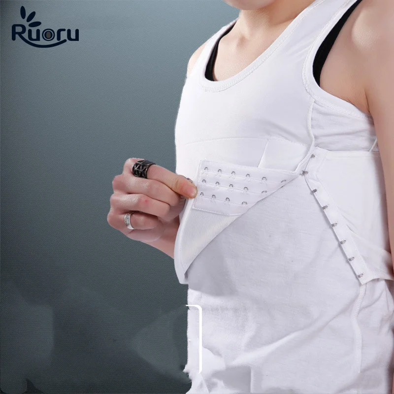 

Ruoru 100% cotton binder trans Chest Binder Les Lesbian Casual Breathable Long Chest Breast Binder Trans Tank Tops Vest Tops