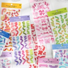 Ensemble d'autocollants de Style INS à paillettes, étiquette Scrapbooking, esthétique, faite à la main, décoration pour Journal intime, Album, DIY bricolage, 10 modèles