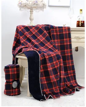 

160×130cMWinter blankets lambskin big quality lattice airplane blanket Office nap casual blanket Double-layer blanket TV blanket