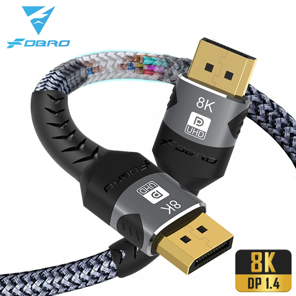 Кабель 8K DisplayPort Capshi DP 1 4 кабель в нейлоновой оплетке/алюминиевый сплав K @ 144 Гц 60