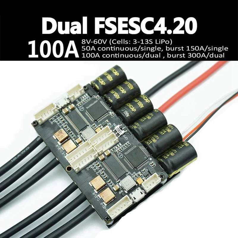 V4.20 двойной Fsesc4.20 100A Esc W/Bec анодированный алюминиевый радиатор для электрического скейтборда радиоуправляемого автомобиля дрона E-Bike E-Scooter Robot