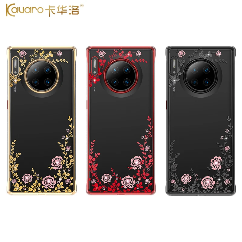 Чехол KAVARO PRECIOSA с кристаллами для huawei mate 30 Pro, роскошный Твердый Прозрачный чехол с цветочным рисунком и гальваническим покрытием, чехол для huawei mate 30, сумка