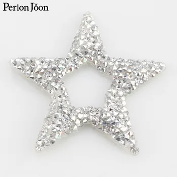 

20pcs DIY Silver Rhinestone Star Badge Hot Fix Patch Silver Crystal Star Applique Ironing in Clothes Accessories Decoration TR41