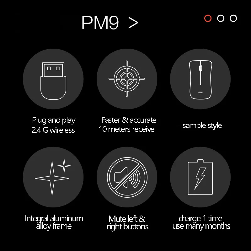 PM9 беспроводная мышь из алюминиевого сплава перезаряжаемая Бесшумная компьютерная офисная игра Милая для MacBook asus lenovo ноутбук