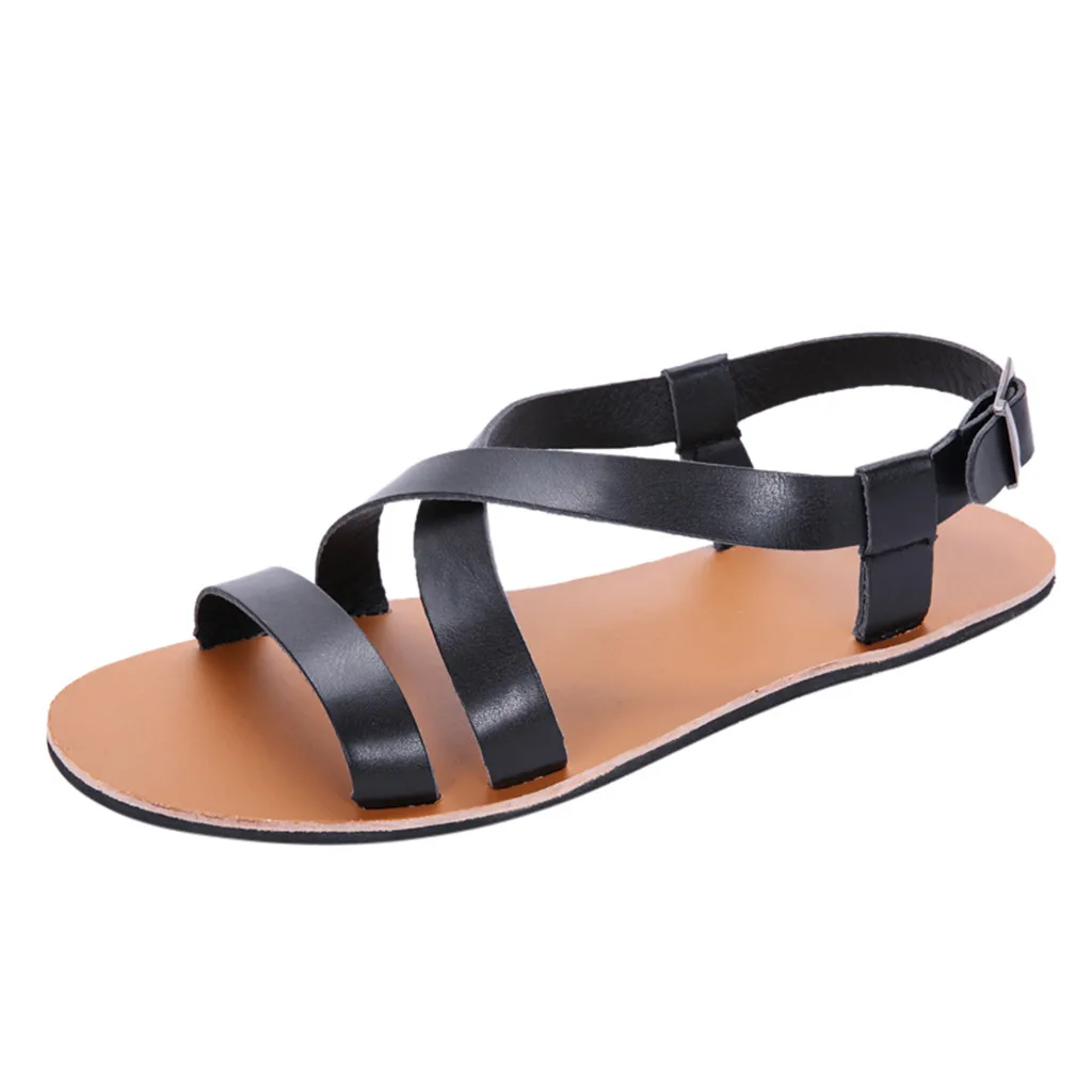 #35 2019 New Men Sandals Summer Flip Flops Slippers Fashion Men's Wild Rome Flat Slip Vintage Casual Buckle | Обувь
