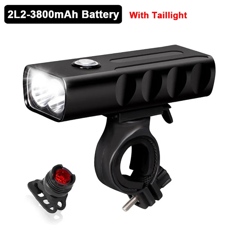 2L2x6hourxTaillight L2/T6 велосипедный светильник с подзарядкой от USB 5200 мАч Внешний аккумулятор велосипедный светильник водонепроницаемый велосипедный светодиодный налобный фонарь задний светильник на выбор - Цвет: 2L2x6hourxTaillight
