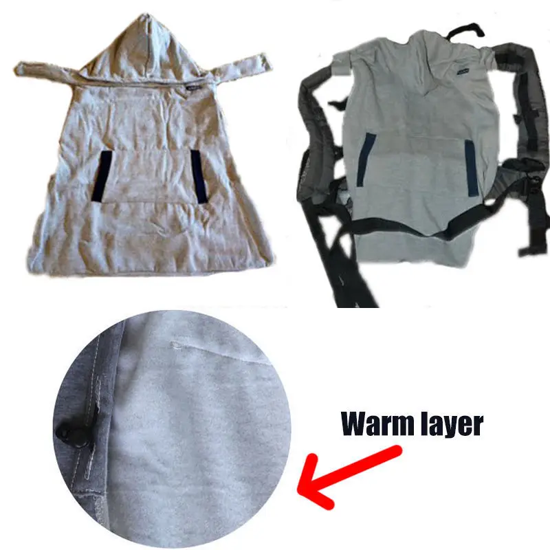 Pudcoco теплый слинг-слинг для малышей, рюкзак для переноски, серый ветрозащитный, для детей, теплые зимние переноски для малышей