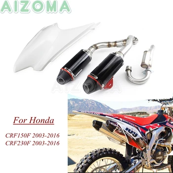 

Dirt Pit Bike Motocross Complete Dual Exhaust Twin Muffler Pipes System with Bracket + Rear Air Cover For Honda CRF230 CRF150 F